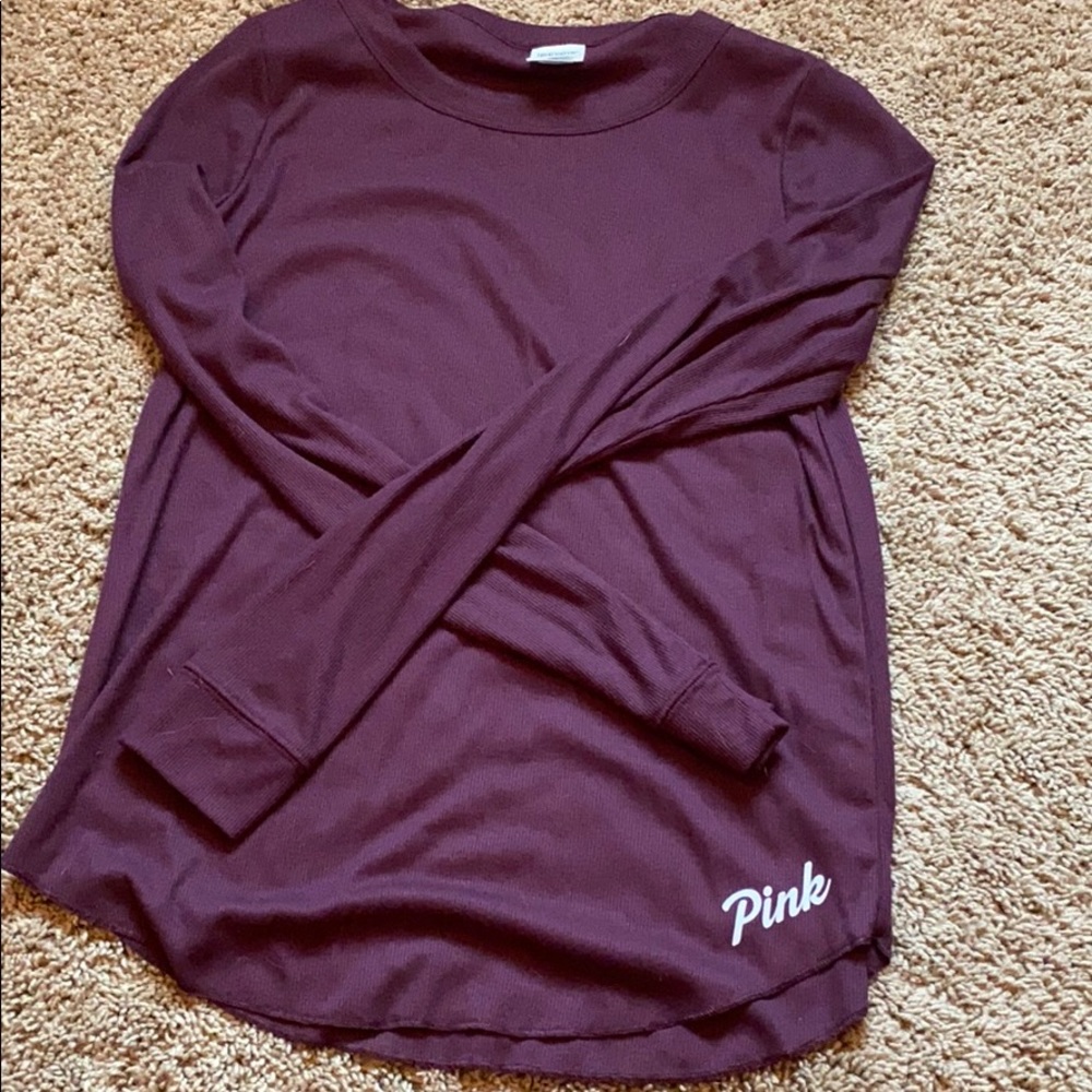 maroon VS pink long sleeve